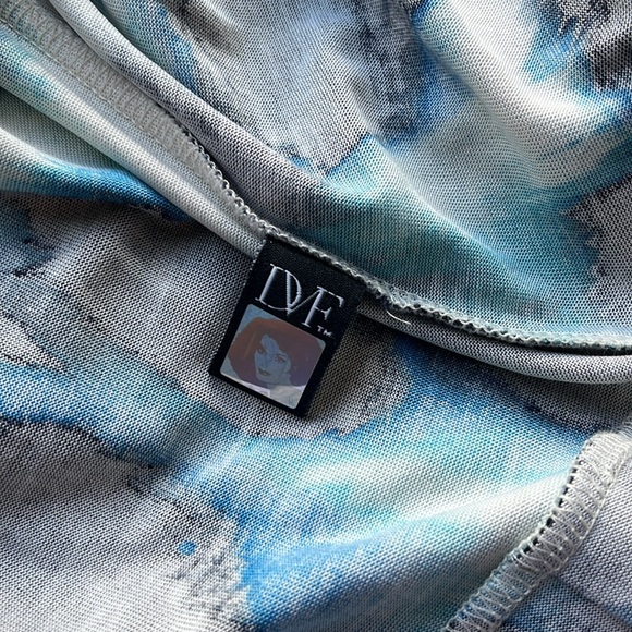 Diane Von Furstenberg Blue Printed Silk Wrap Begona Dress - Picture 9 of 11